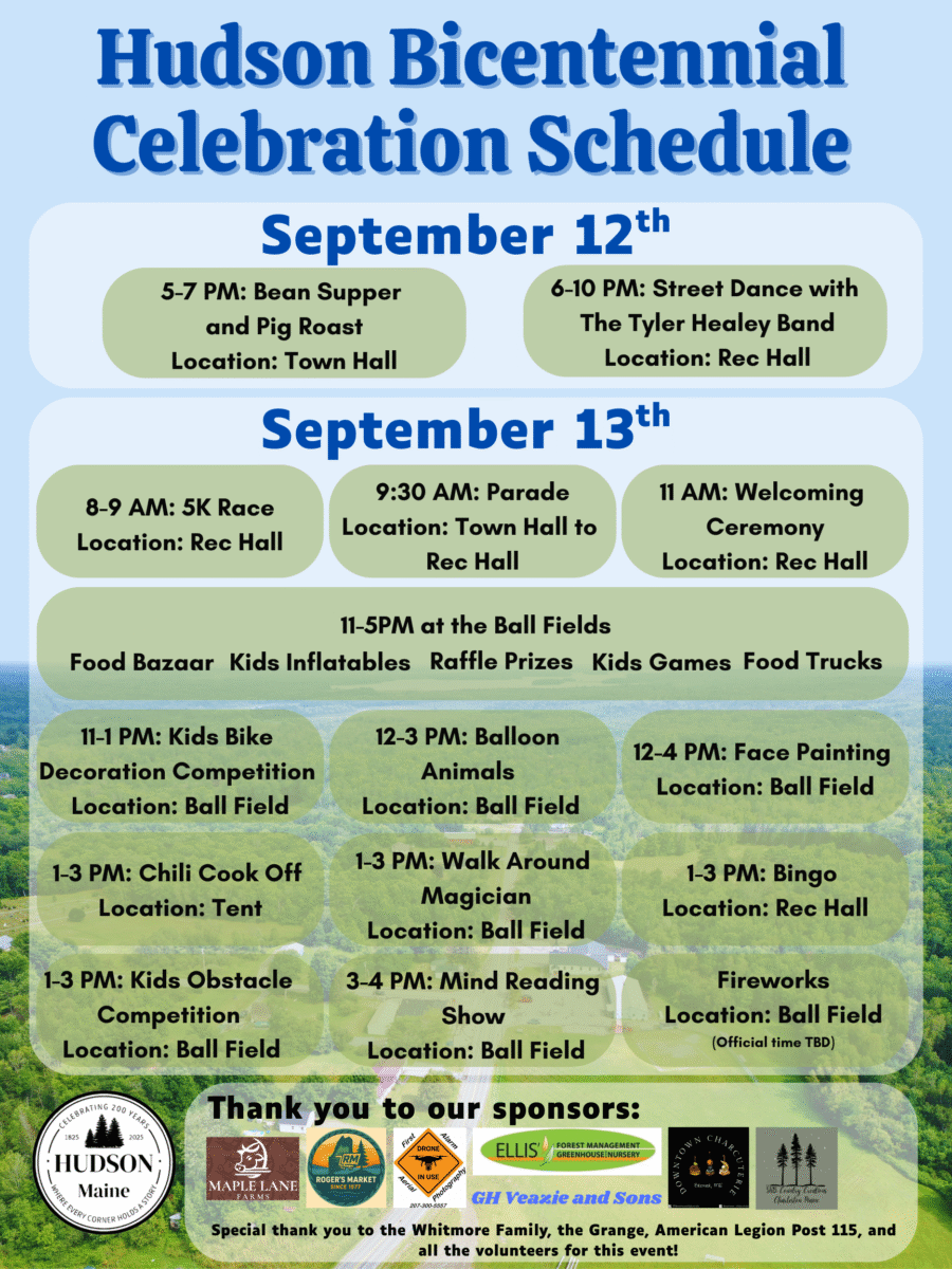 Bicentennial Celebration Schedule
